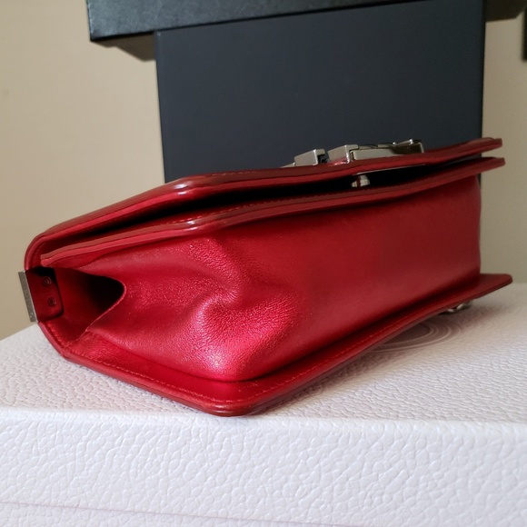 CHANEL boy small metallic red bag - Picture 7 of 8